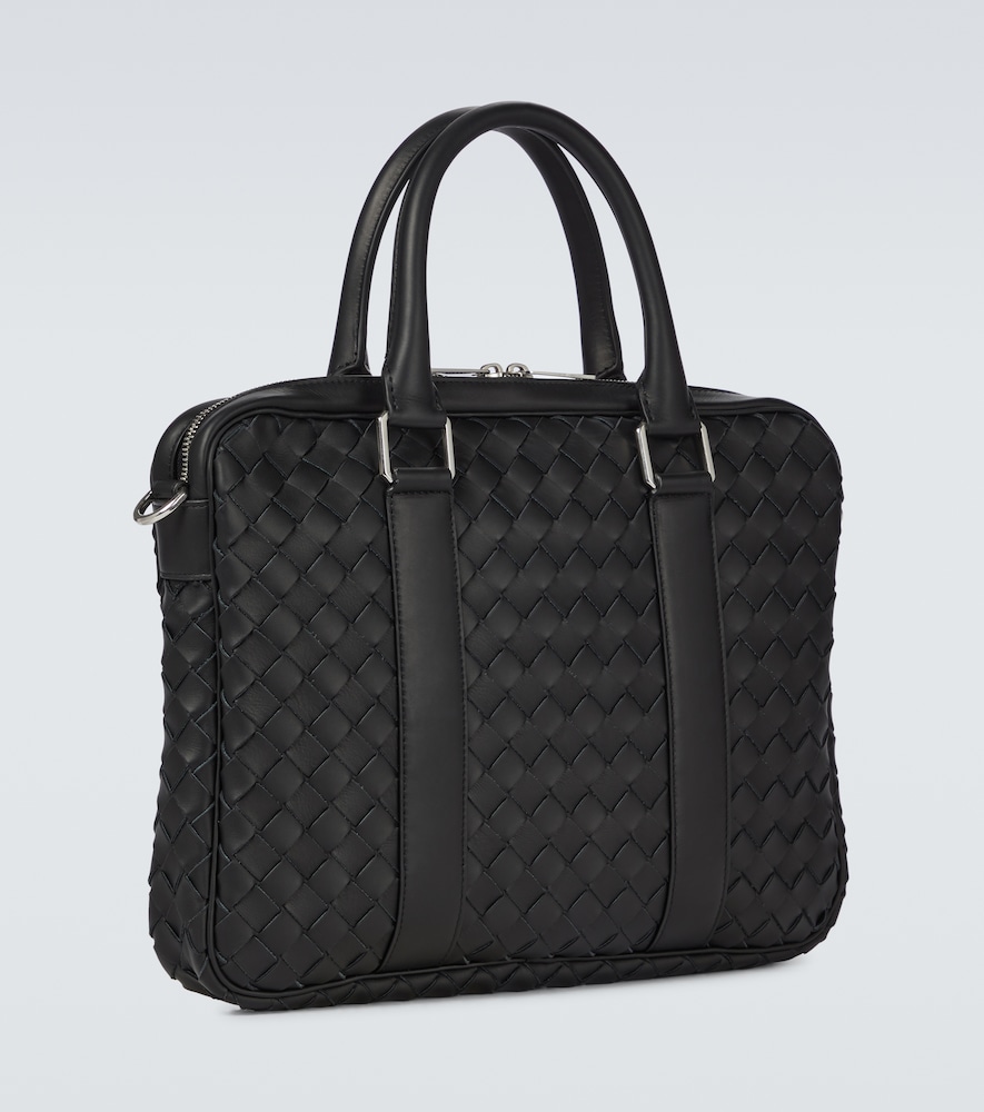 Intrecciato Hydrology leather briefcase