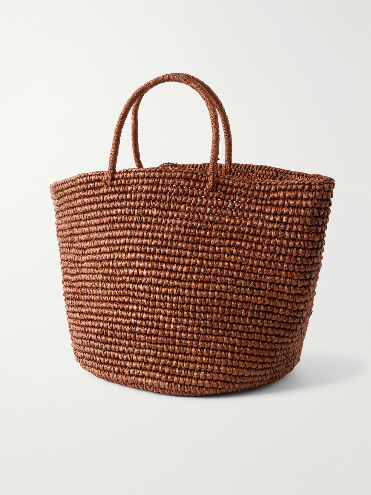 Large Straw Tote - Brown