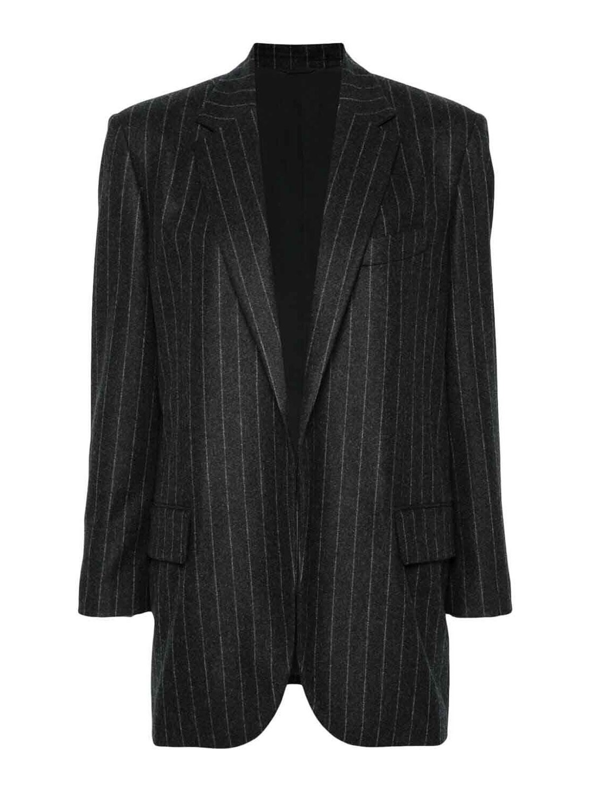 Pinstriped wool blazer - Grey