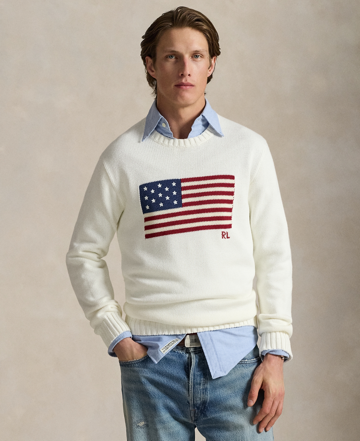 Unisex The Iconic Flag Sweater - Deckwash White