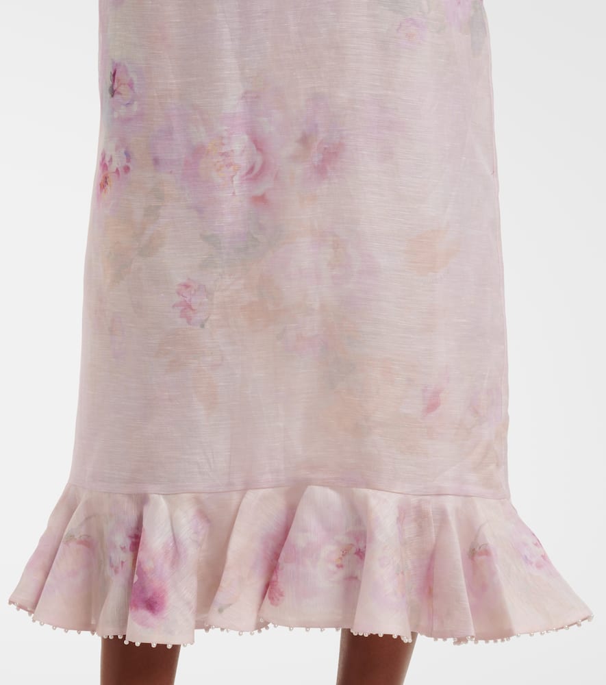 Midikleid Crush aus Leinen und Seide