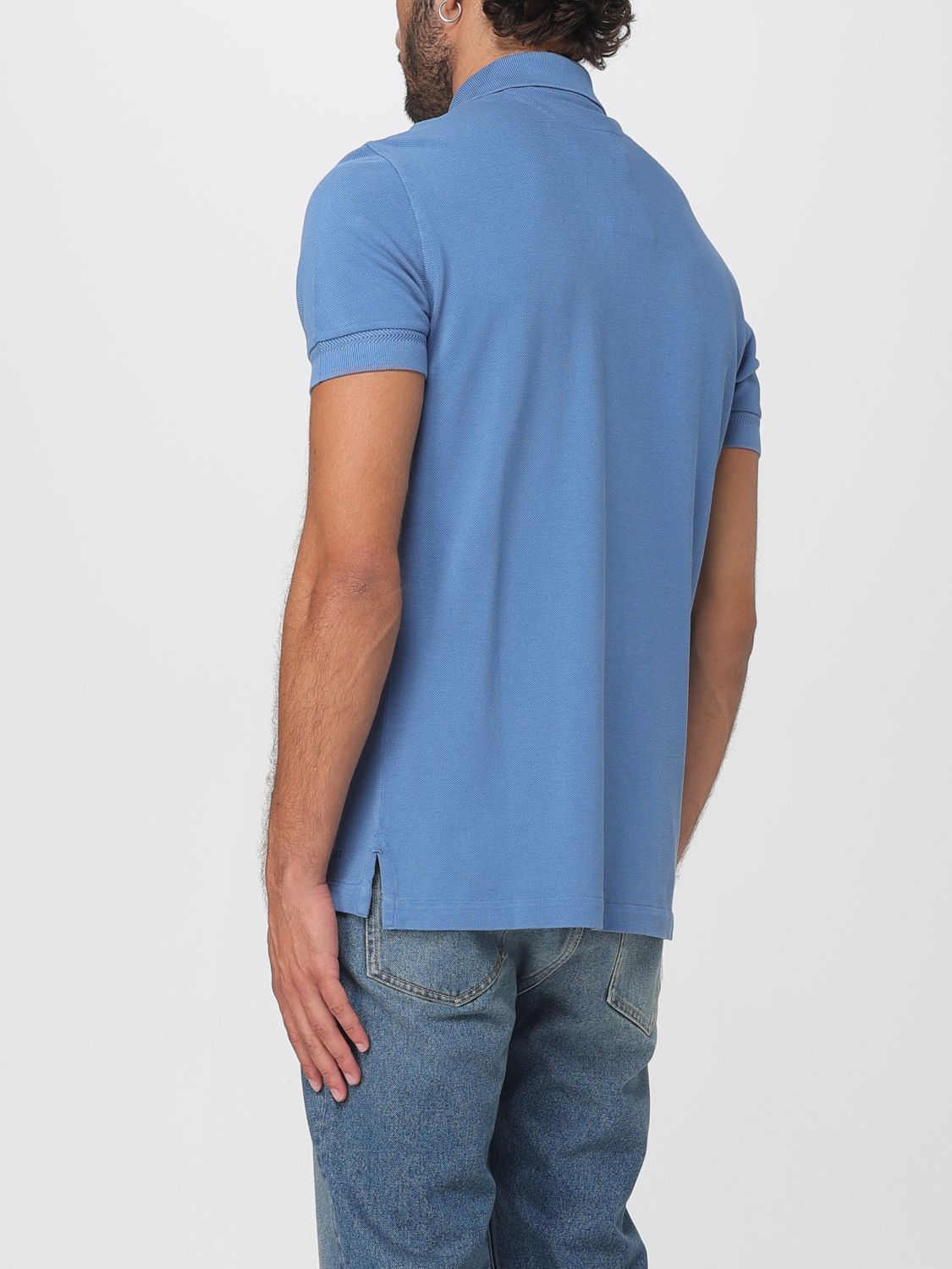 Polo Shirt Men color Gnawed Blue