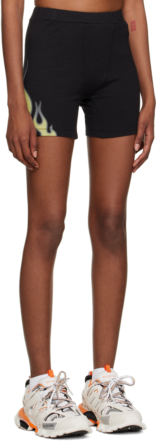 Black flame bike shorts