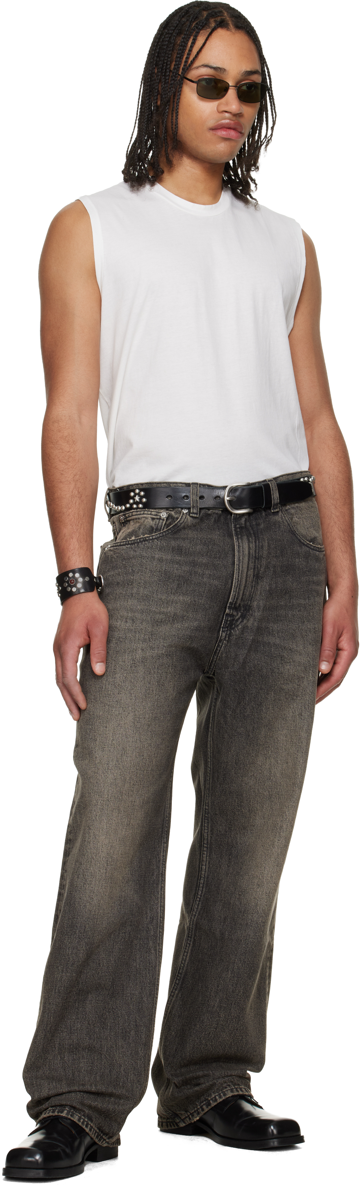 Black Third Cut Jeans
