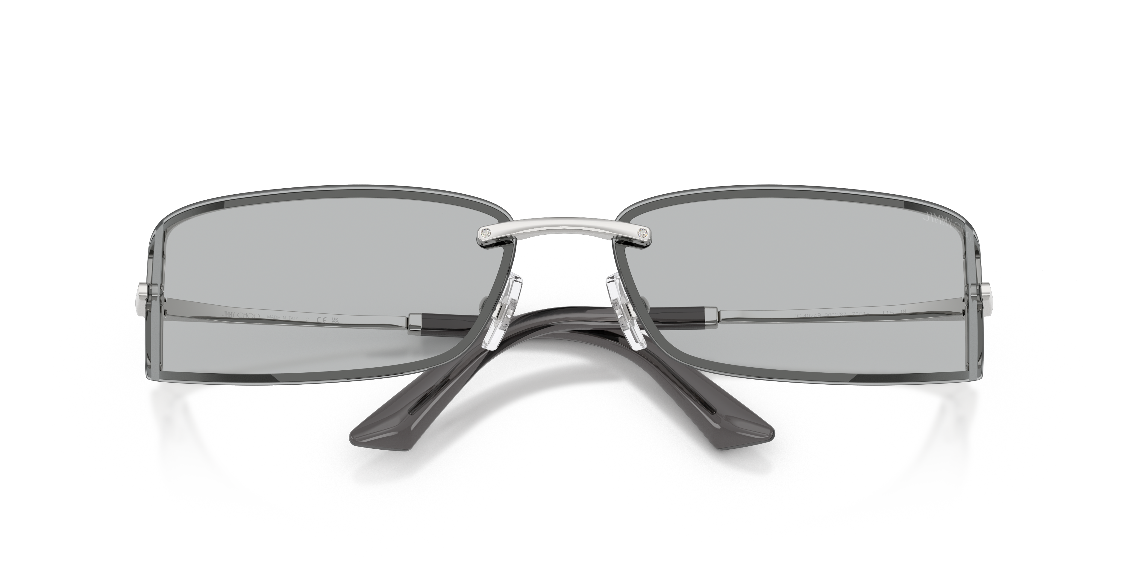 Jimmy Choo Woman Jimmy Choo JC4024B 300287 Sunglasses Metal Silver Grey Squared Norma