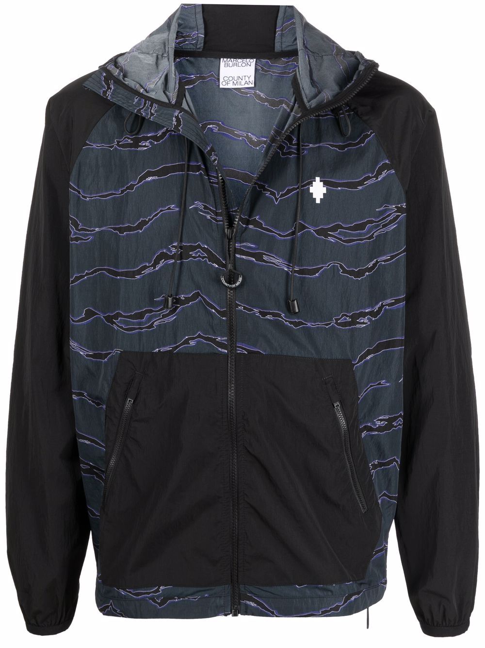 All over camouflage windbreaker jacket - Blue