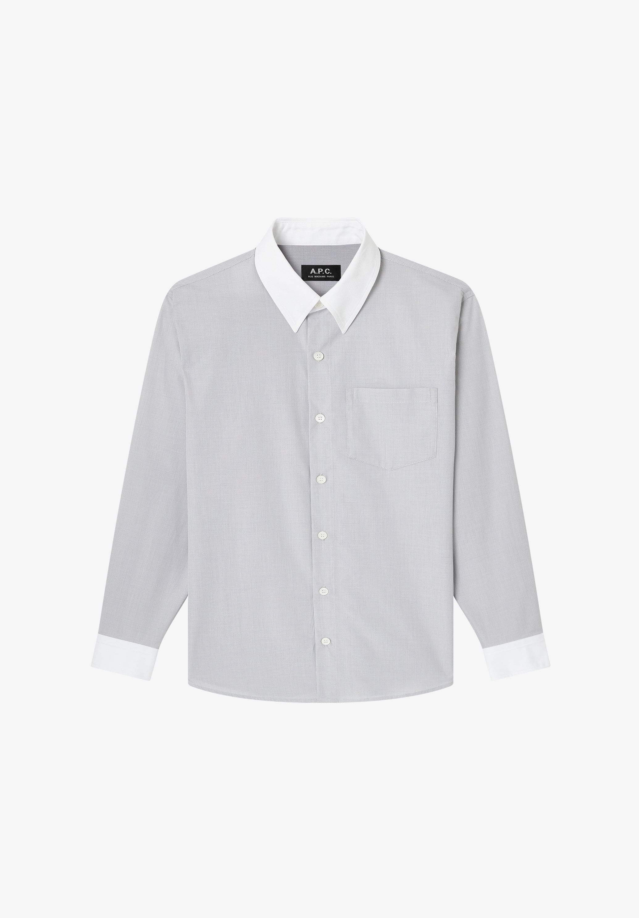 A. P.C. Women's Yuna Shirt Size: 34 in Pale grey