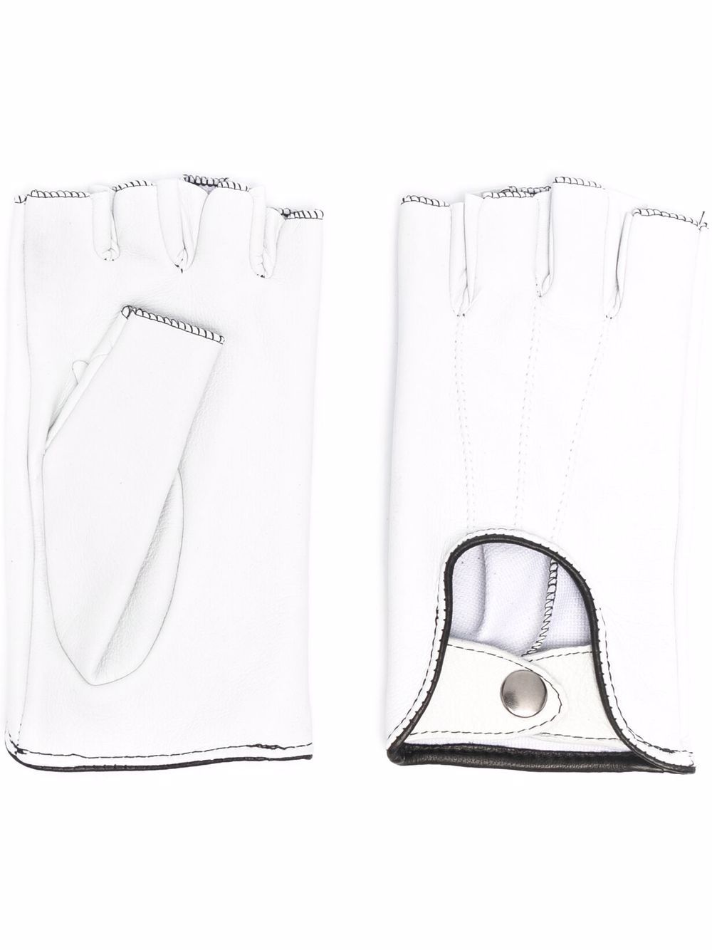 Stitch-detail gloves - White