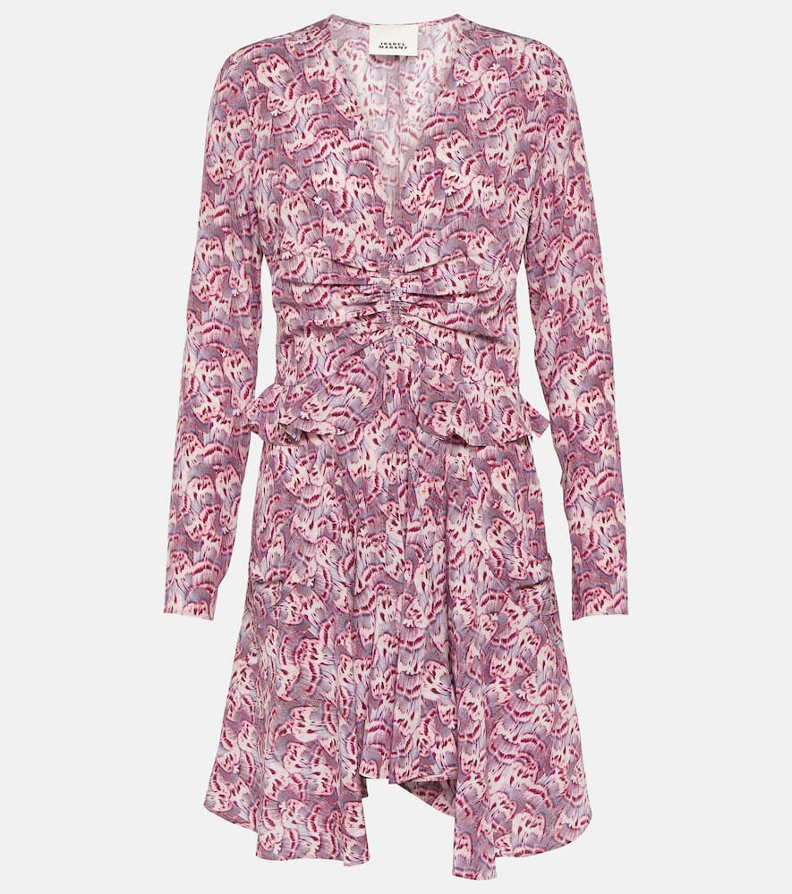 Usmara printed silk-blend minidress