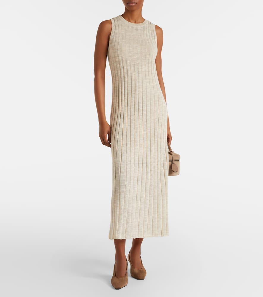 Ribbed-knit maxi dress