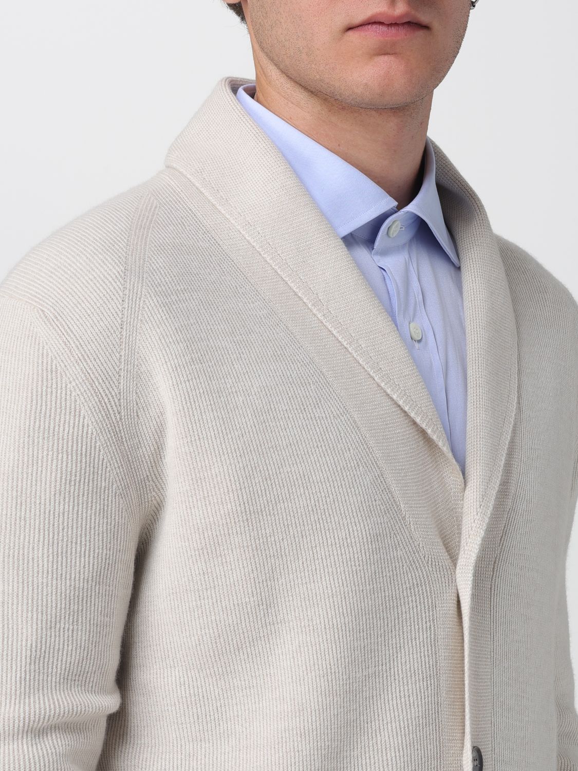 Cashmere-wool cardigan - Neutrals