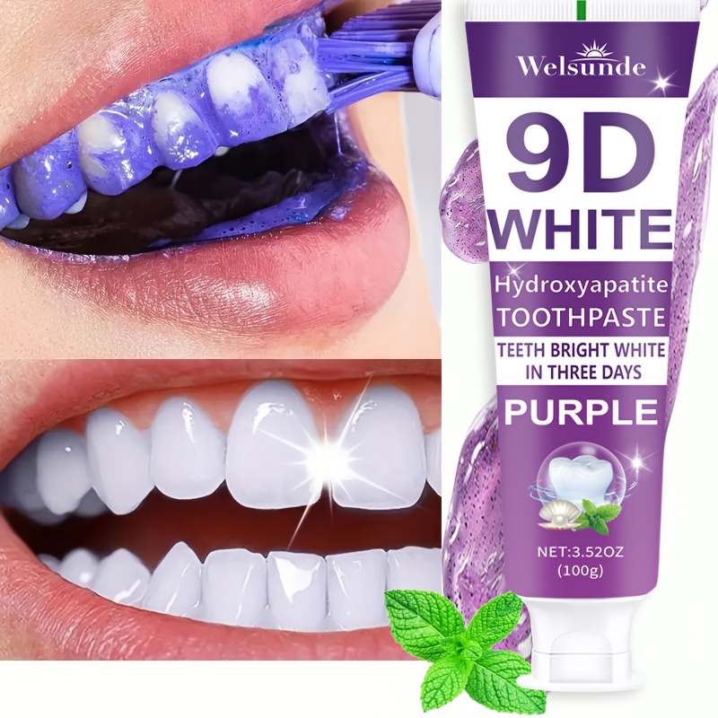 TEMU 9d Purple Hydroxyapatite Toothpaste For Deep Cleaning & Smile, With , Gums, Travel- 100g/3., Deep Cleaning Of Teeth, Ideal Oral Hygiene