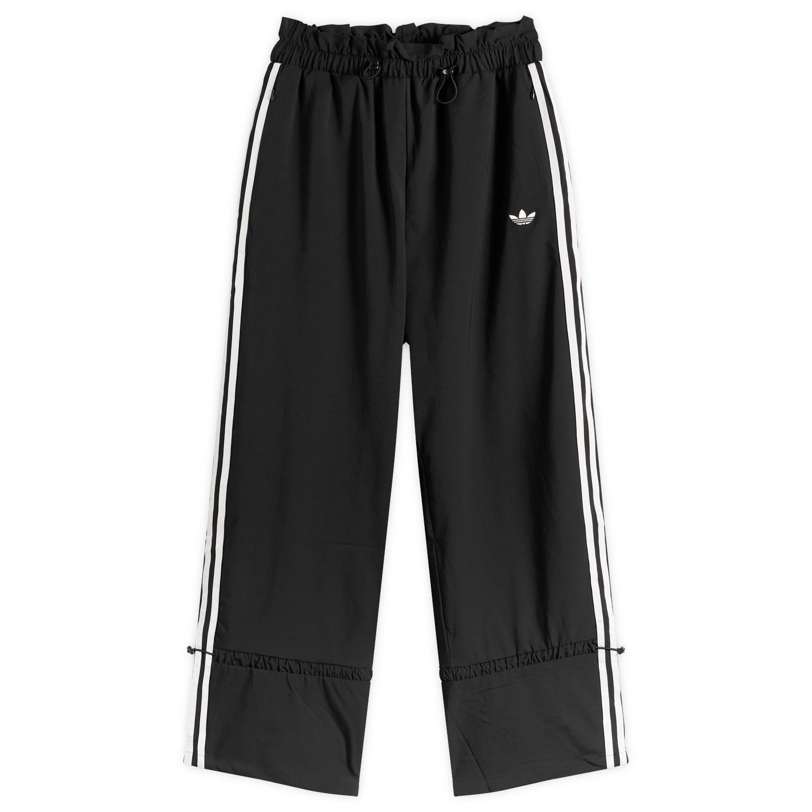Women's Pleated Nylon Track Pant Black