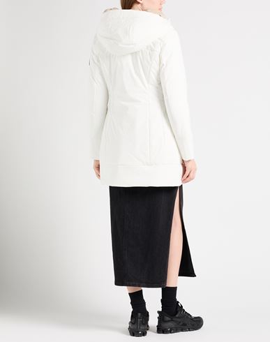 Woman Coat White Size 2 Polyester, Elastane