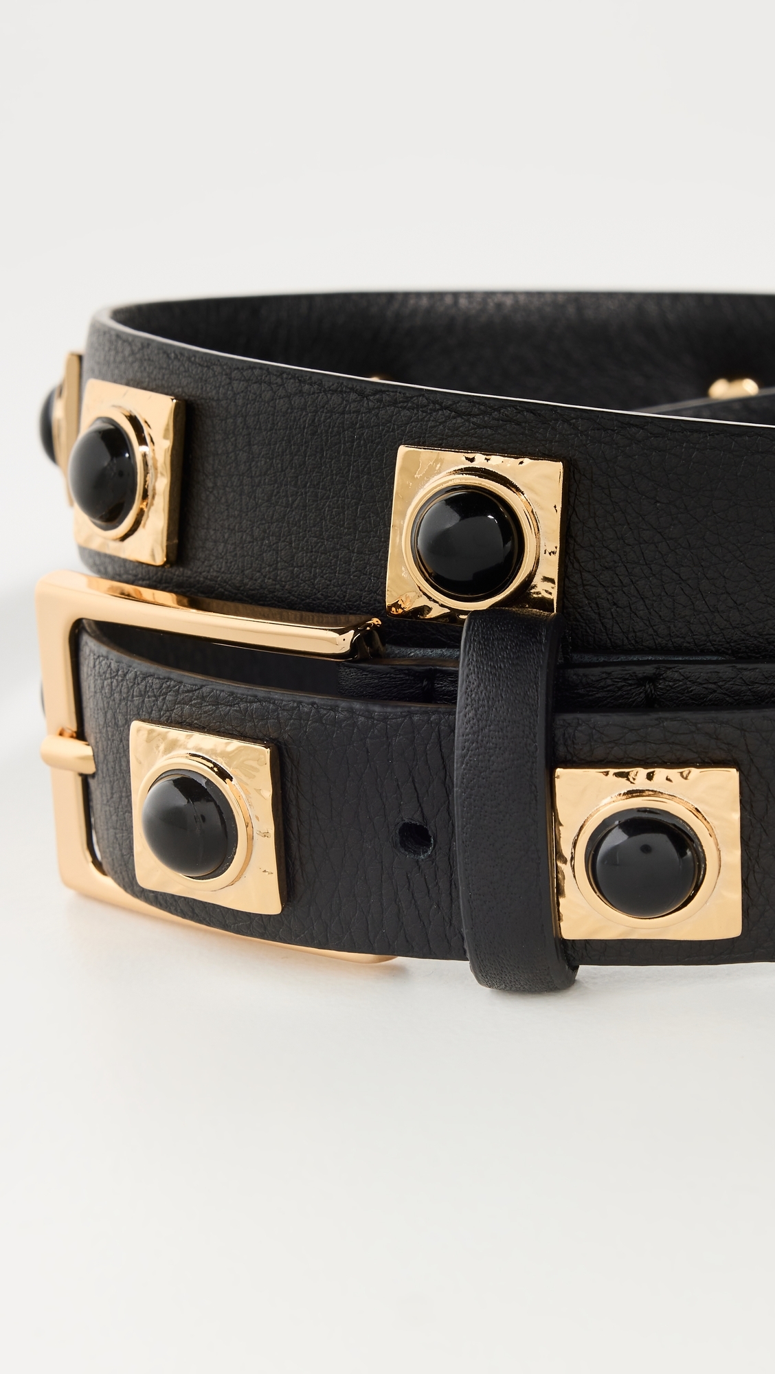 No. 2 Black Studded Belt Black/Gold