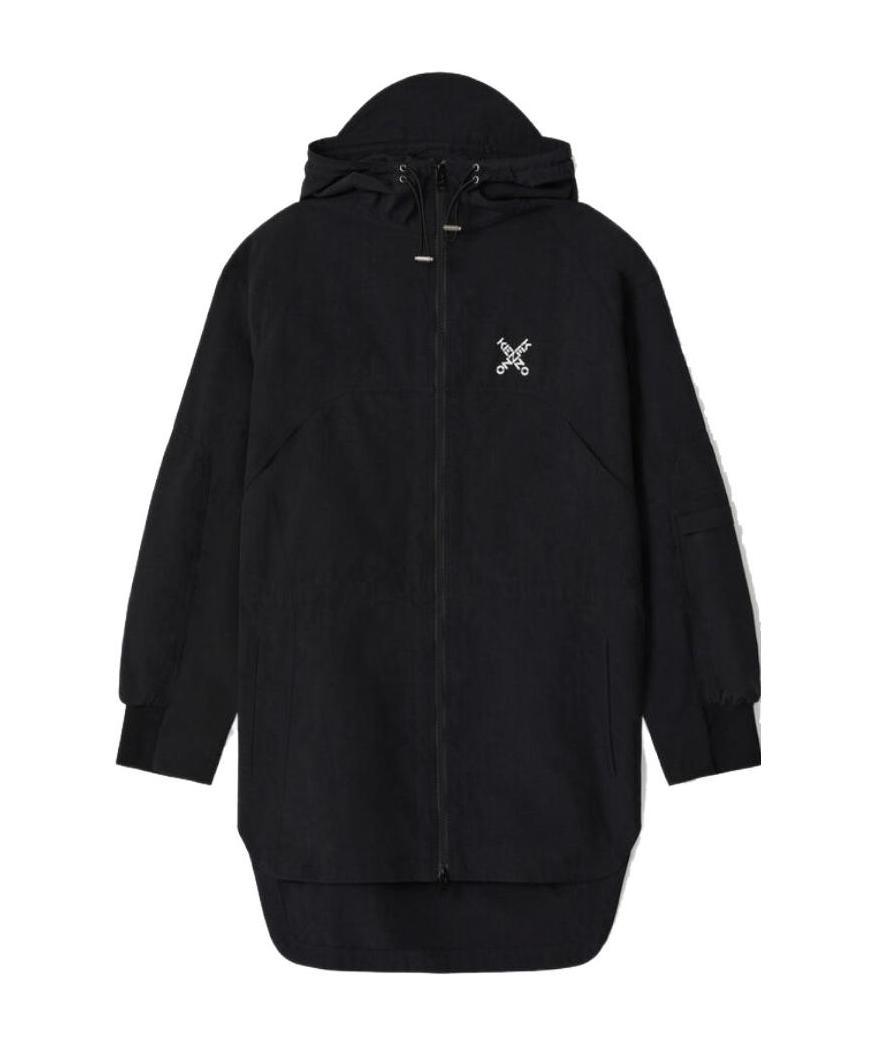 Logo print zipped jacket