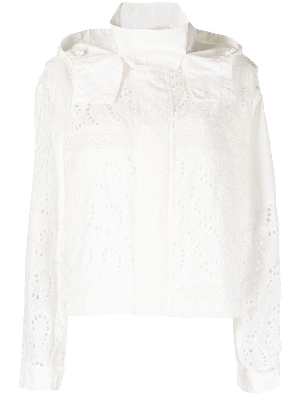 Cropped hooded jacket - White