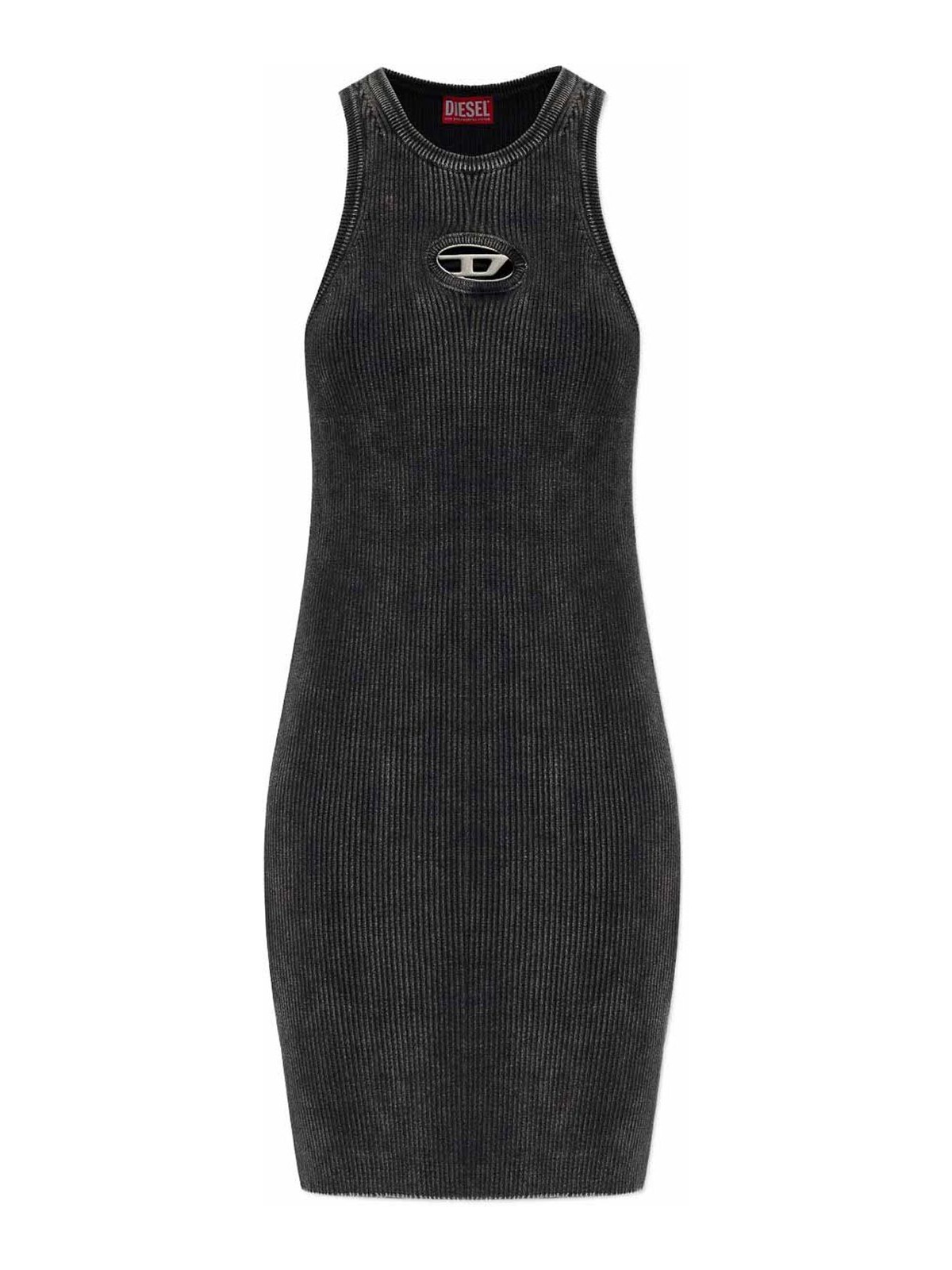 Diesel - sleeveless dress with cut-out and ribbed texture