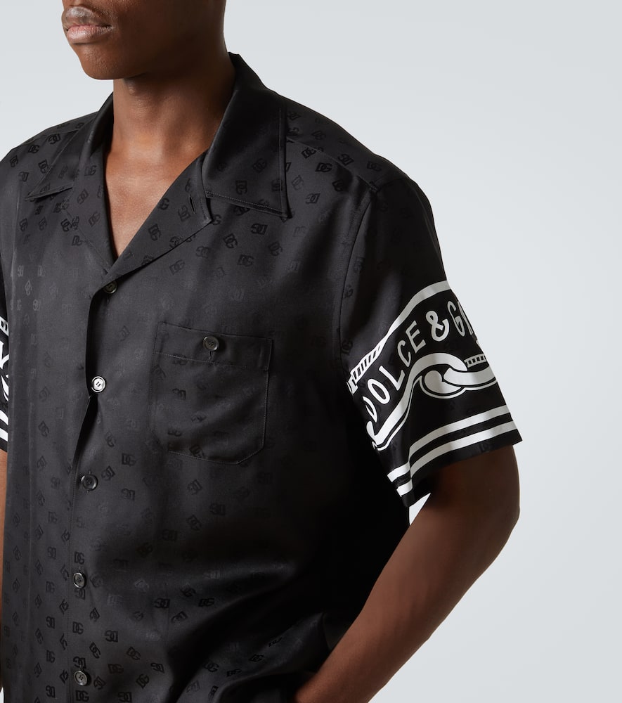 Printed silk twill shirt