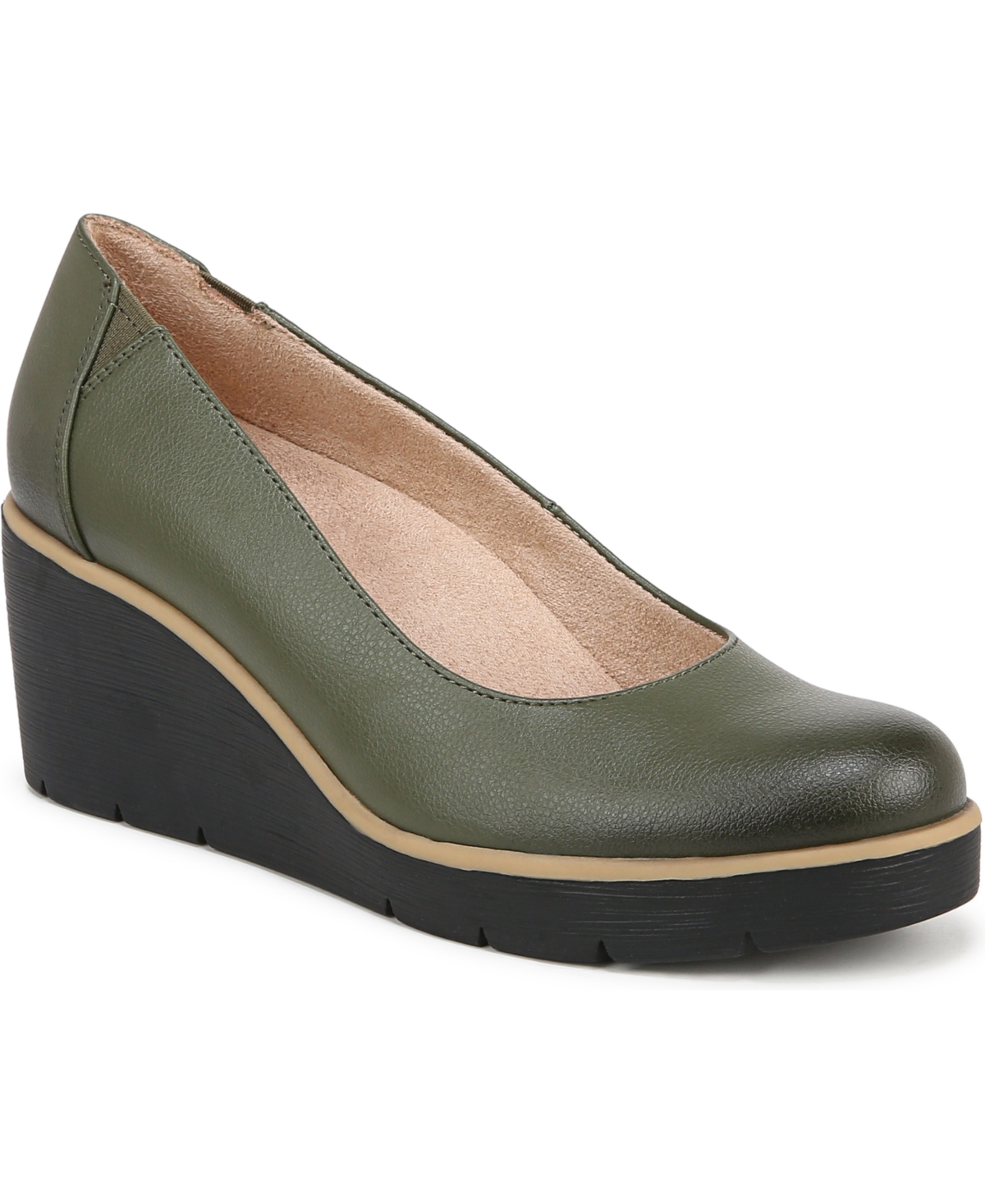 About-Time Wedge Pumps - Winter Moss Faux Leather