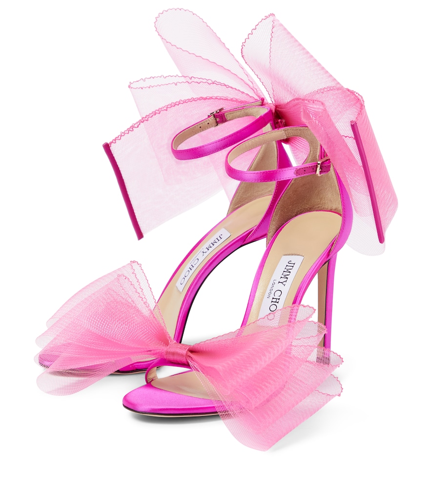 Jimmy Choo Aveline 100 bow-trimmed sandals
