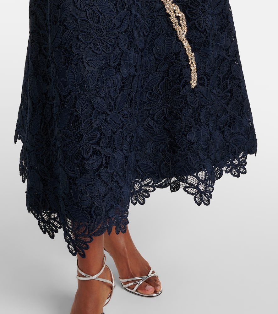 Mariela appliqué lace gown