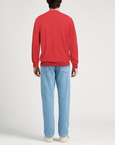 Man Sweater Tomato red Size 40 Wool