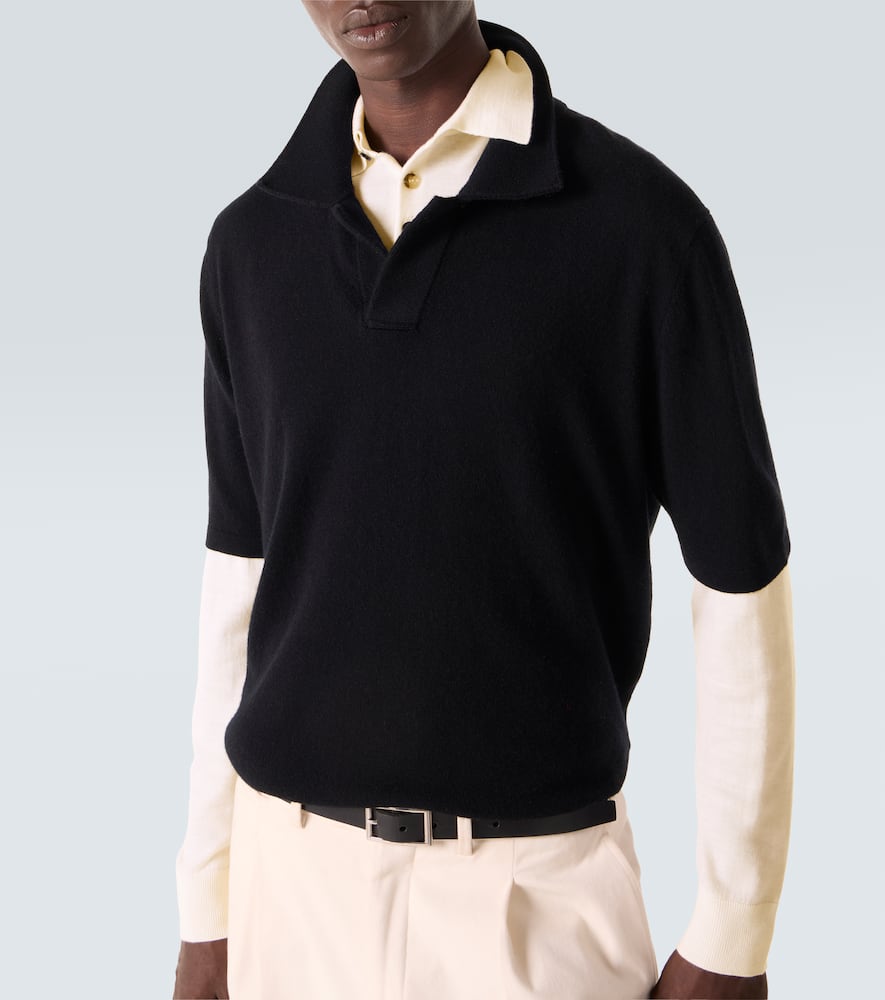 Wool and cashmere polo sweater