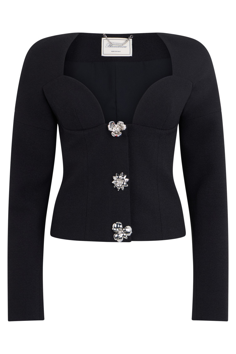 Blumarine - double breasted crepe tailored jacket