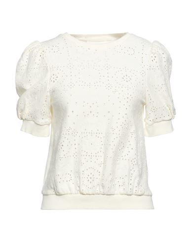 Woman Top Ivory Size 0 Cotton, Elastane