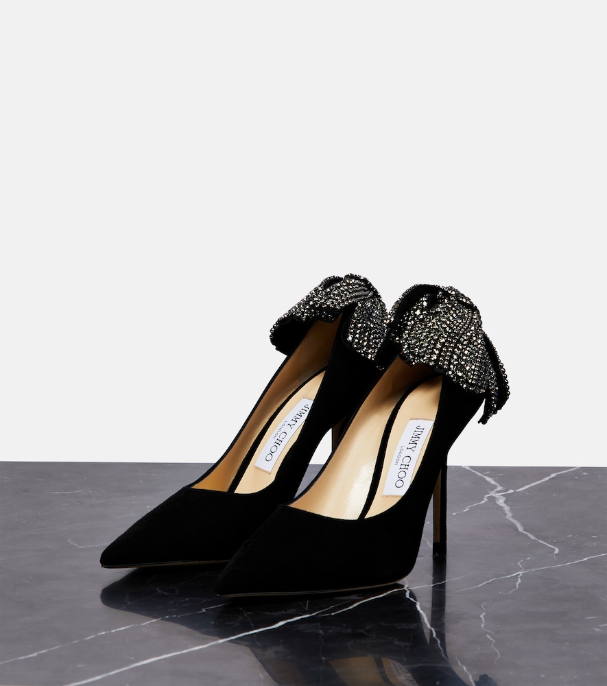 Jimmy Choo Love 100 embellished suede pumps