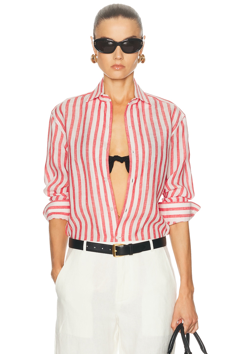 Ralph Lauren Collection HEMD CAPRI in Helles Rot & Weiß - Red,White. 2 also , 4