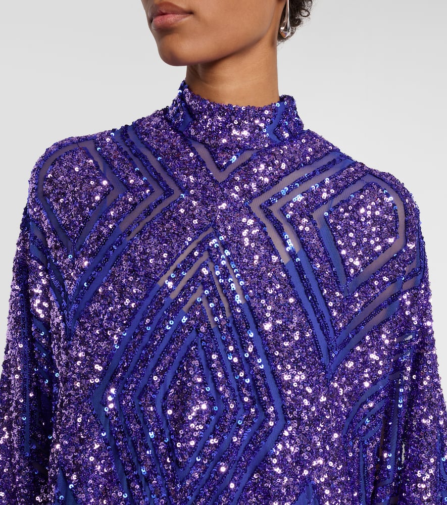 Casta Diva Follies sequined tulle kaftan