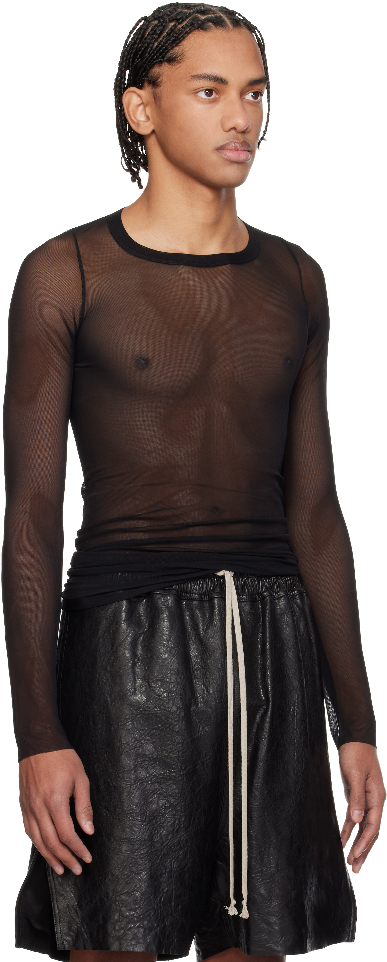 Black Temple Rib LS T-shirt