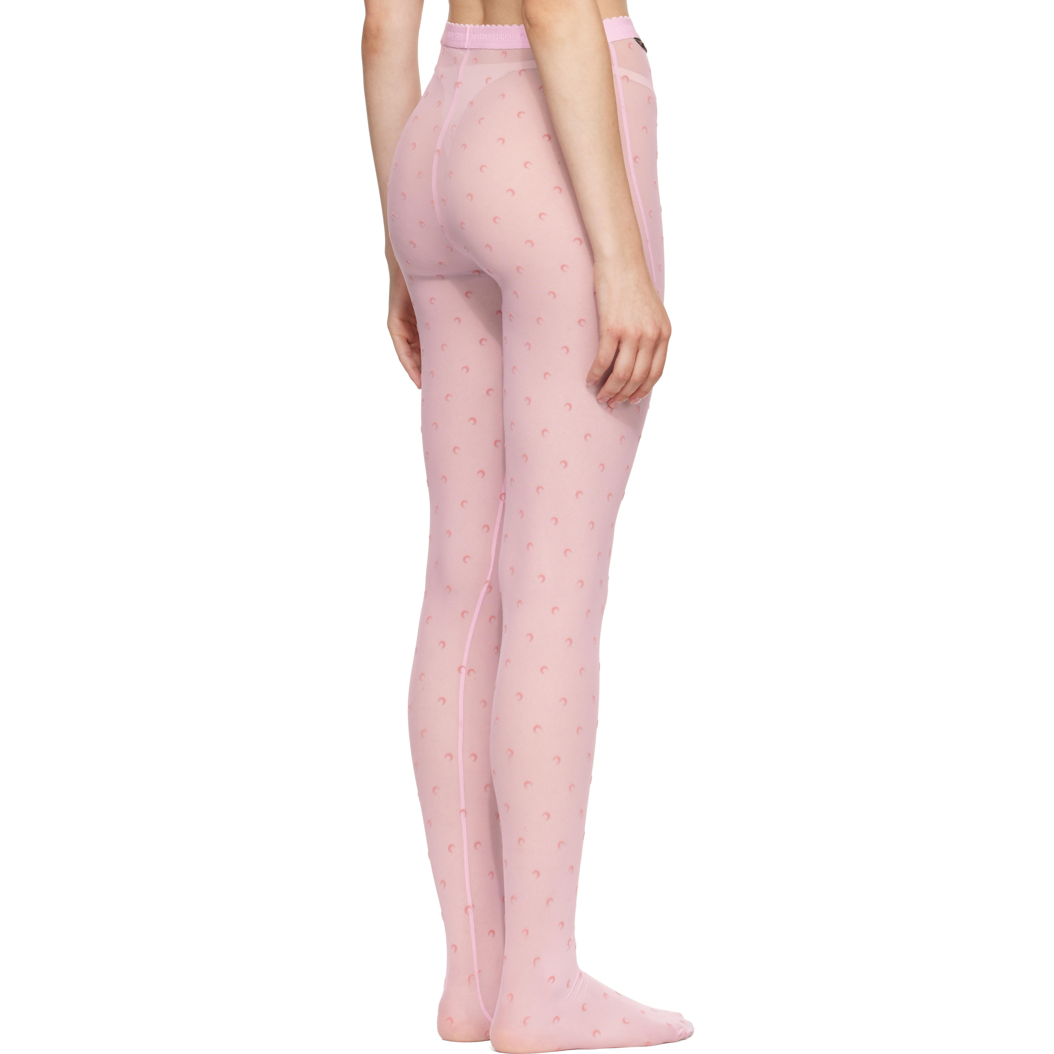 Pink Plumetis Mesh Tights