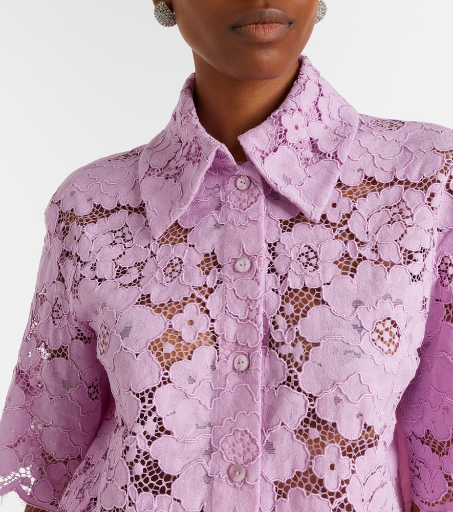 Cotton-blend lace shirt