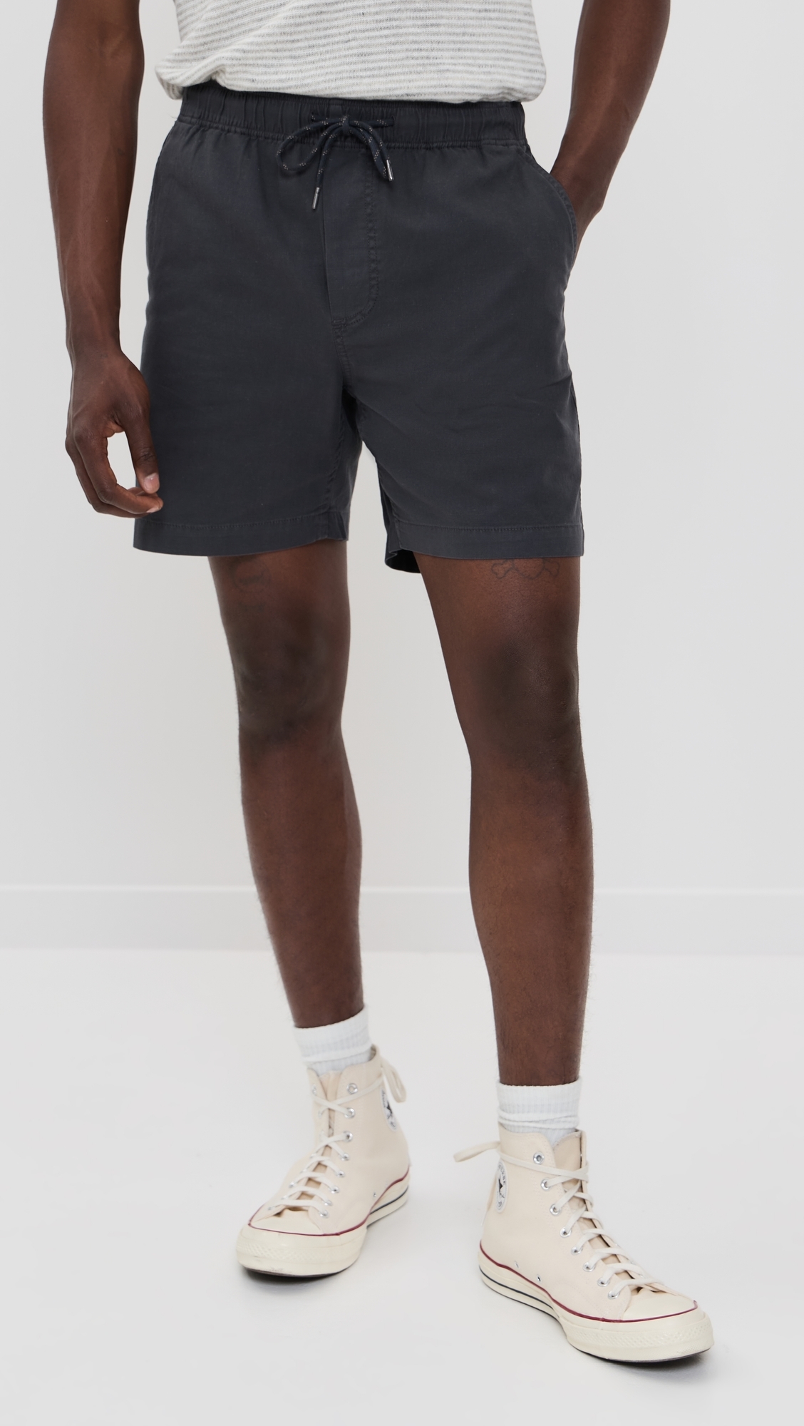Faherty Essential Drawstring Shorts 6.25 Graphite Tide