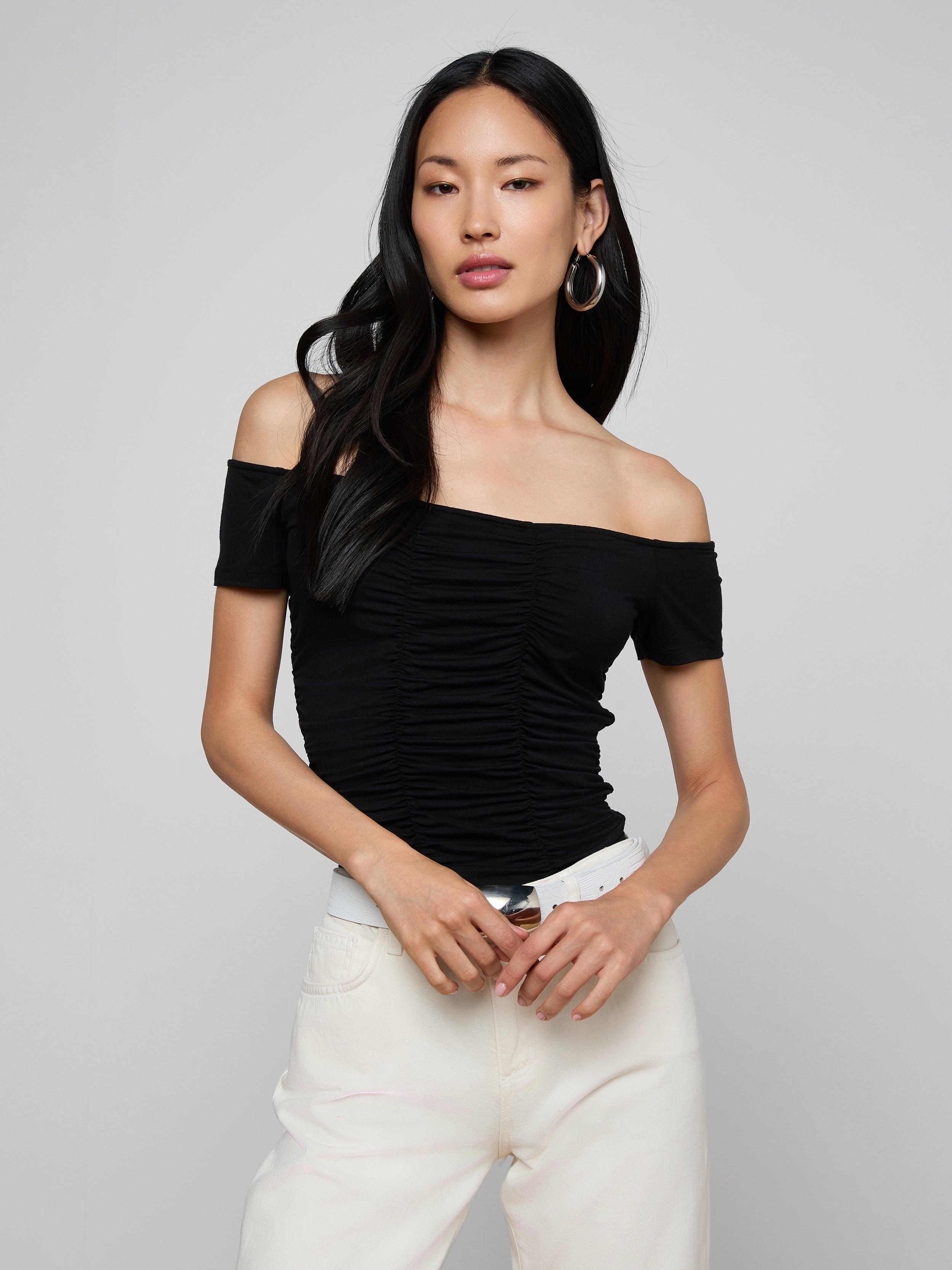 Baliegh Ruched Bodysuit In Black