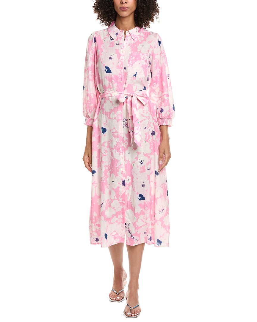 Linen-Blend Midi Shirtdress
