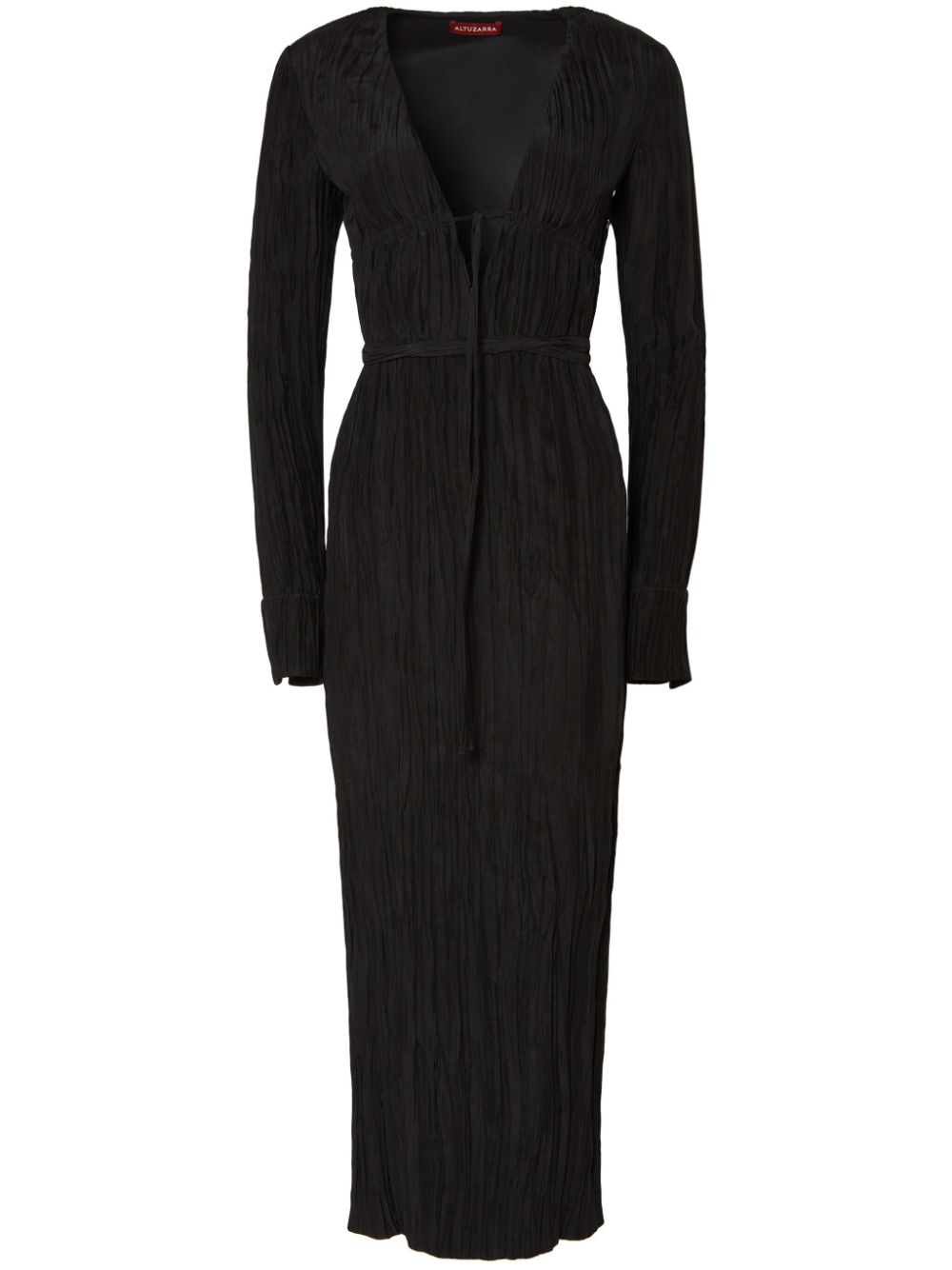 Carol crinkled midi dress - Black