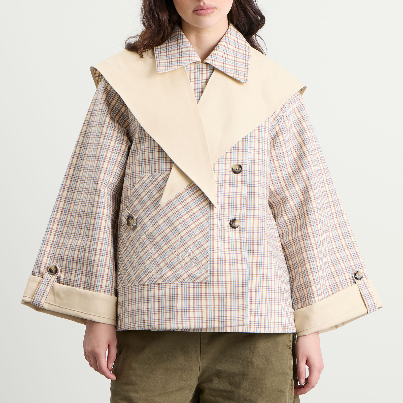 Women's Jerry Reversible Crop Trench Coat Stone