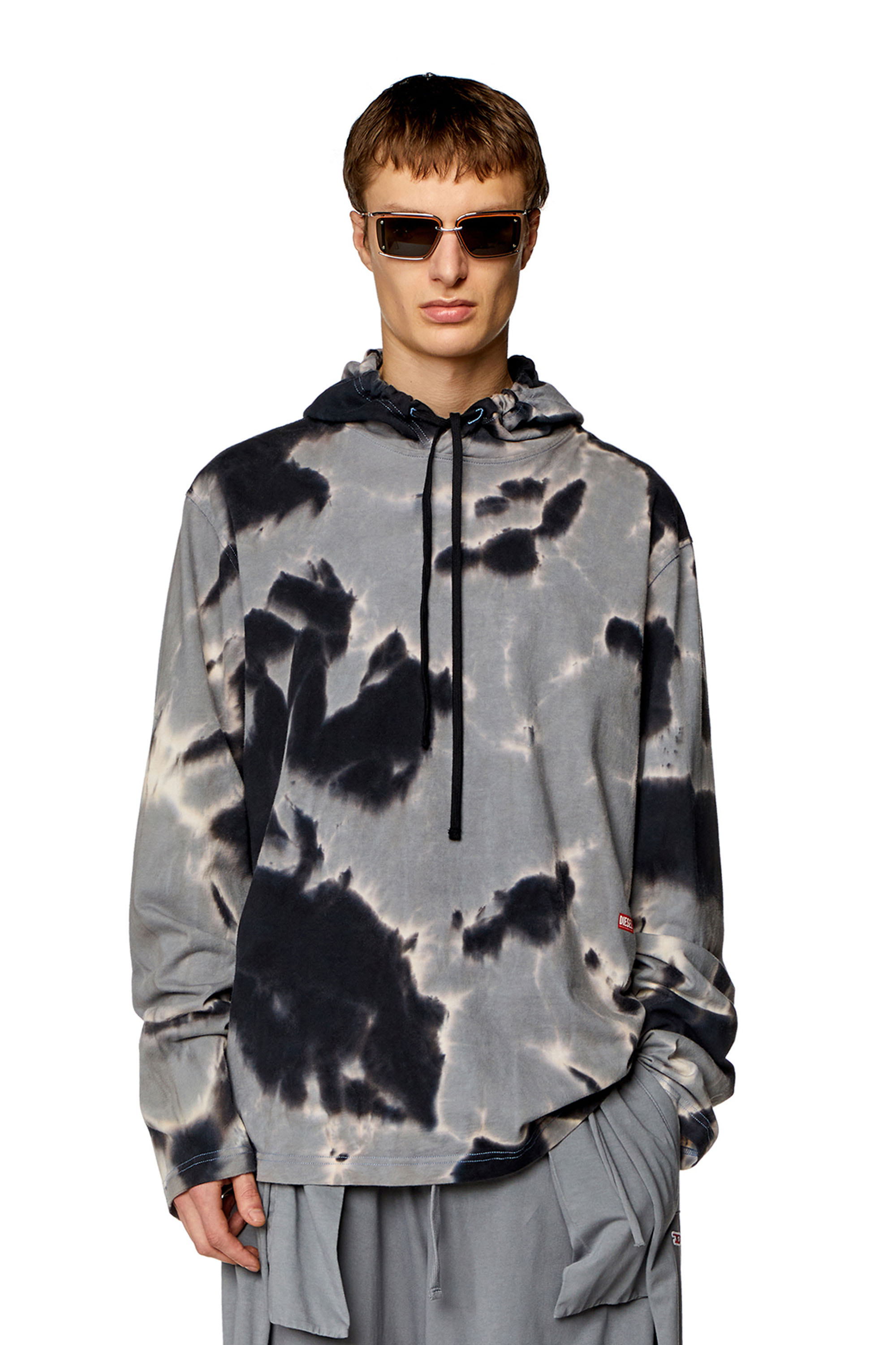 Hoodie in tie-dye jersey - T-Shirts - Man - Multicolor