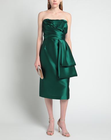 Woman Midi dress Emerald green Size 8 Polyester, Silk, Polyamide, Elastane