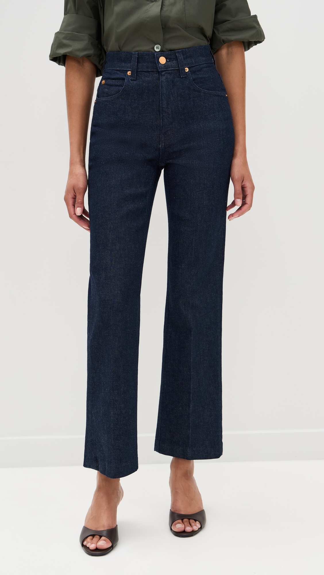 The Blind Crease Crop Jeans Dark Raw