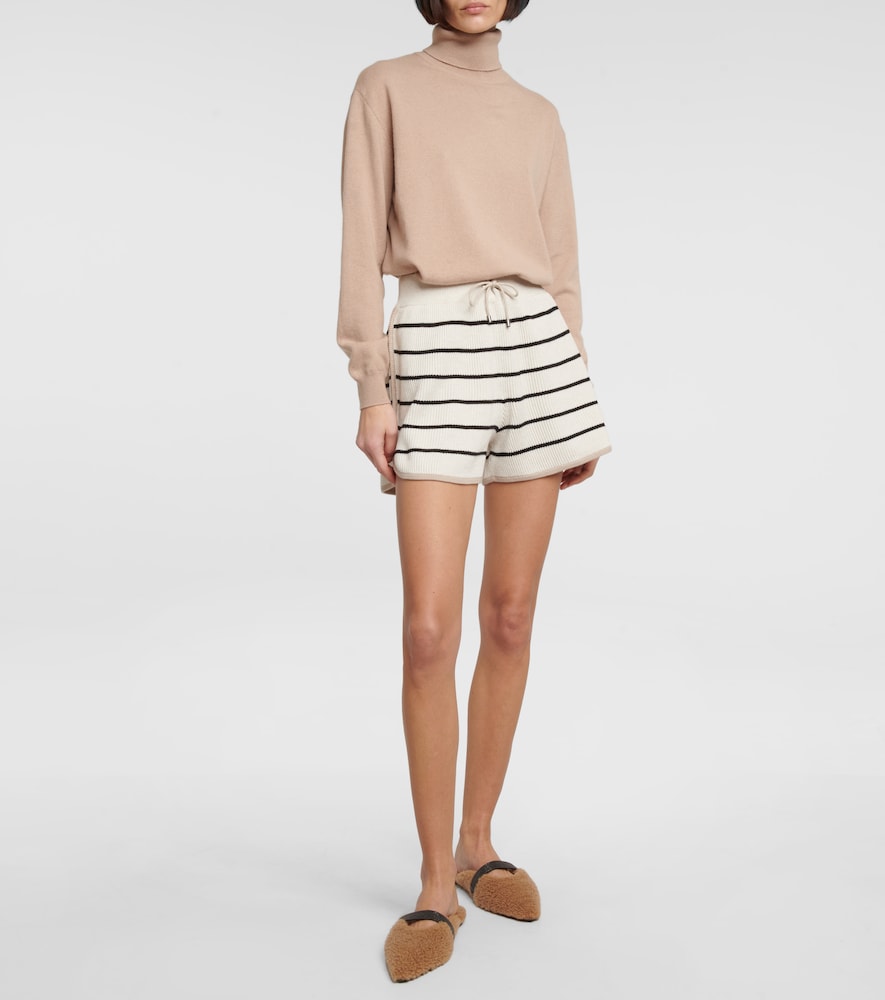 Striped cotton shorts