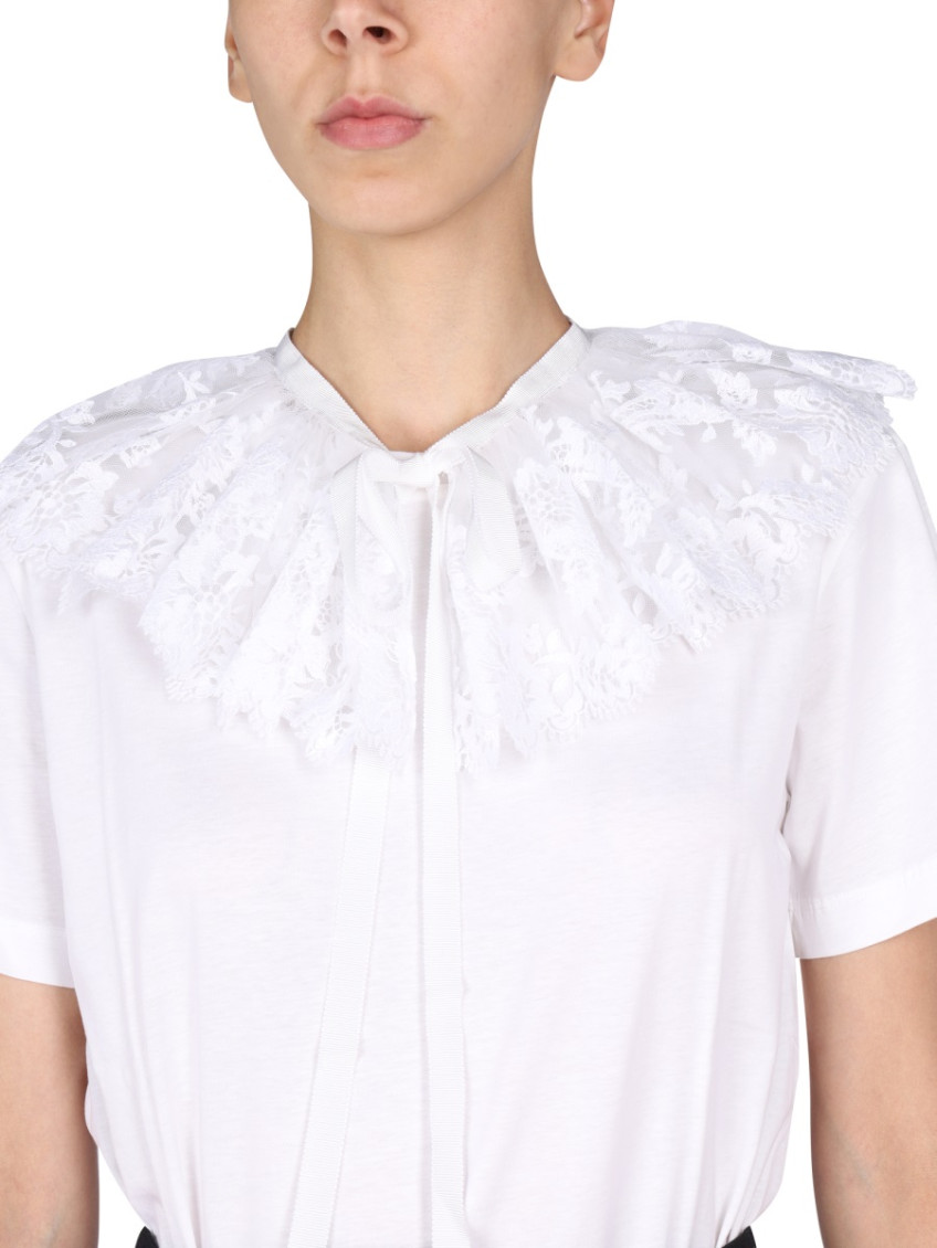Detachable lace-collar T-shirt