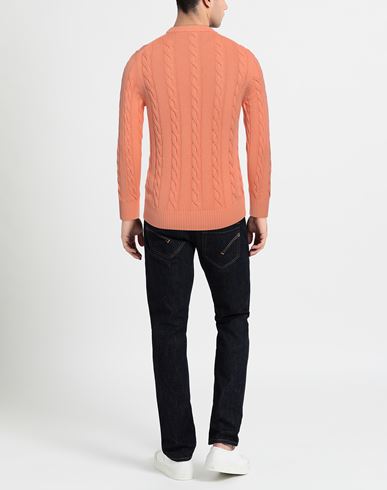 Man Sweater Orange Size 42 Cotton