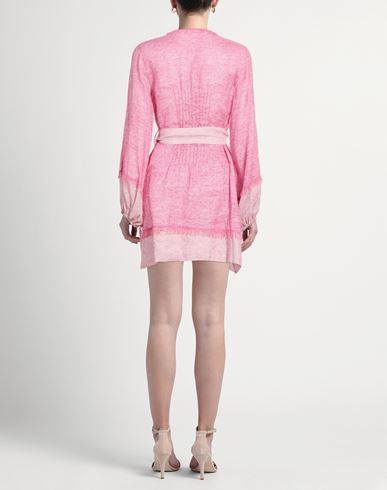 Woman Mini dress Pink Size L Linen