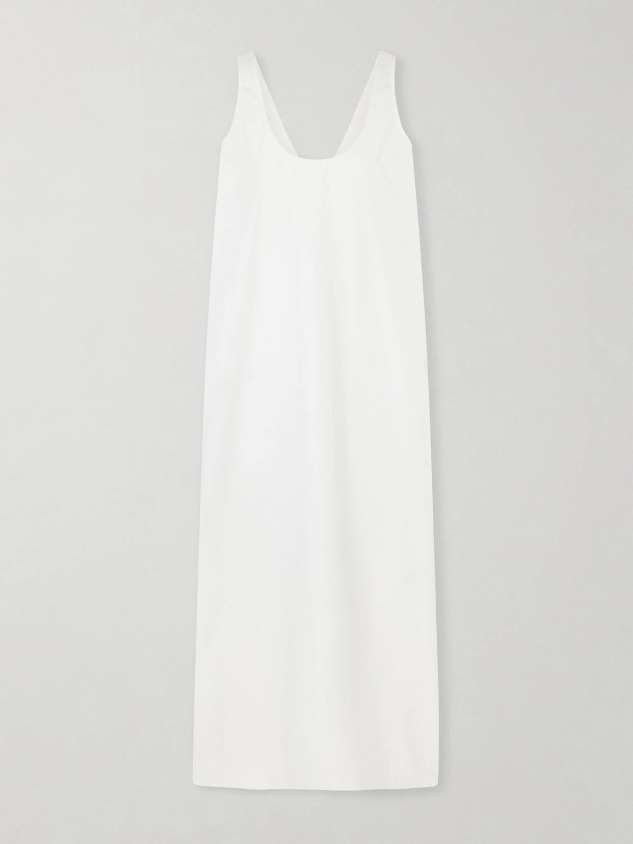 Cotton-poplin Midi Dress - White