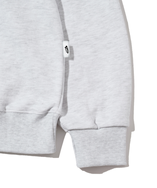 Two-Way Hooded Zip-Up in White Melange